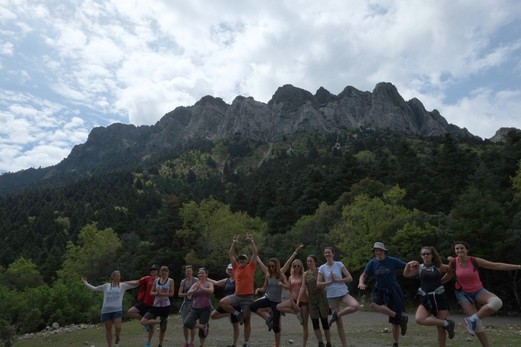 group photo yoga pose
