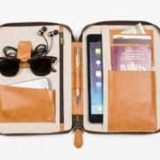 VEGAN LEATHER Travel Wallet - Medium - Vintage Tan