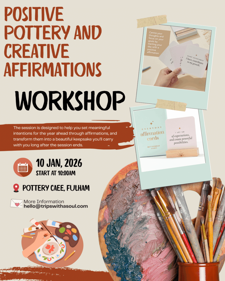 New Year Positive Pottery Painting And Creative Affirmations Workshop | London